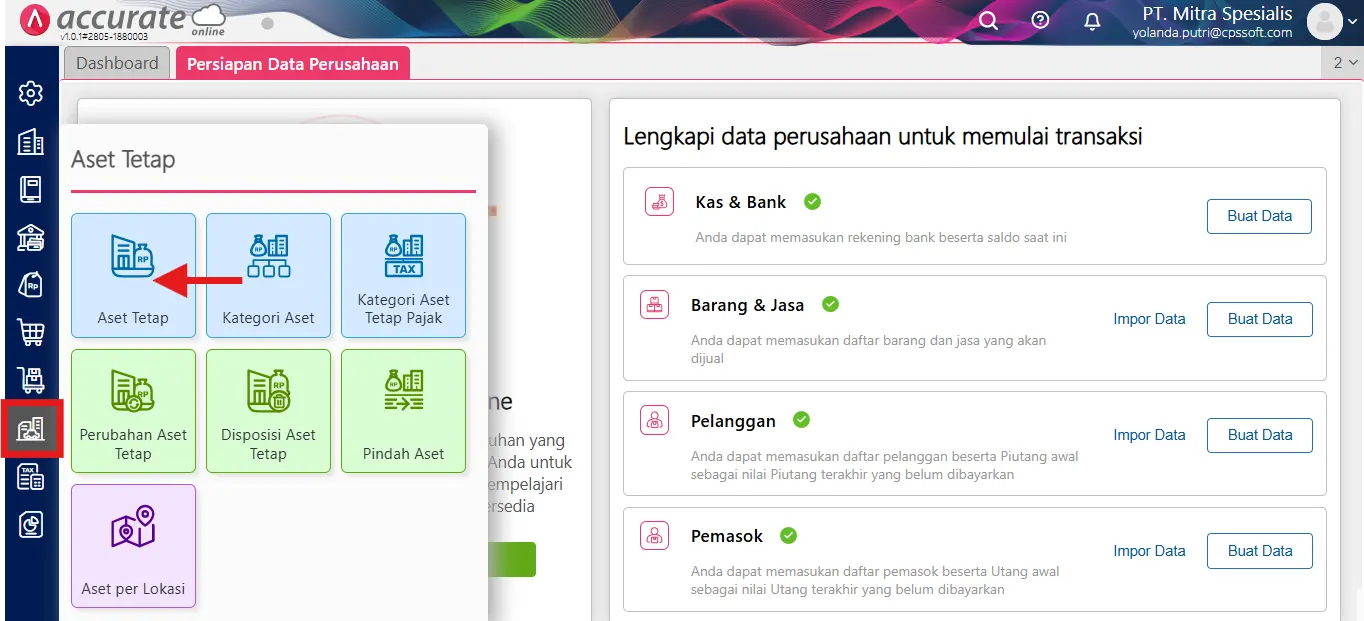 8 Pengakuan biaya dimuka menggunakan fitur aset tetap